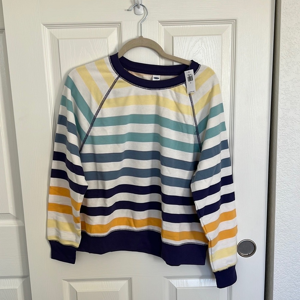 Old navy blue striped sweatshirt